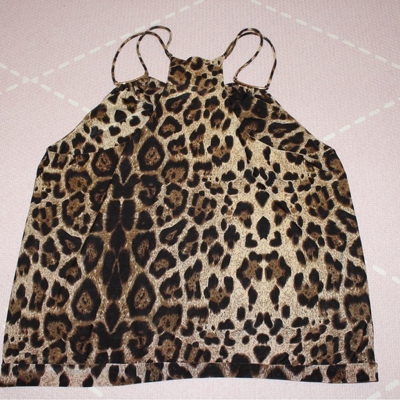 LEITH Leopard Print Gold Accents Top Going Out Nightlife - Picture 5 of 5